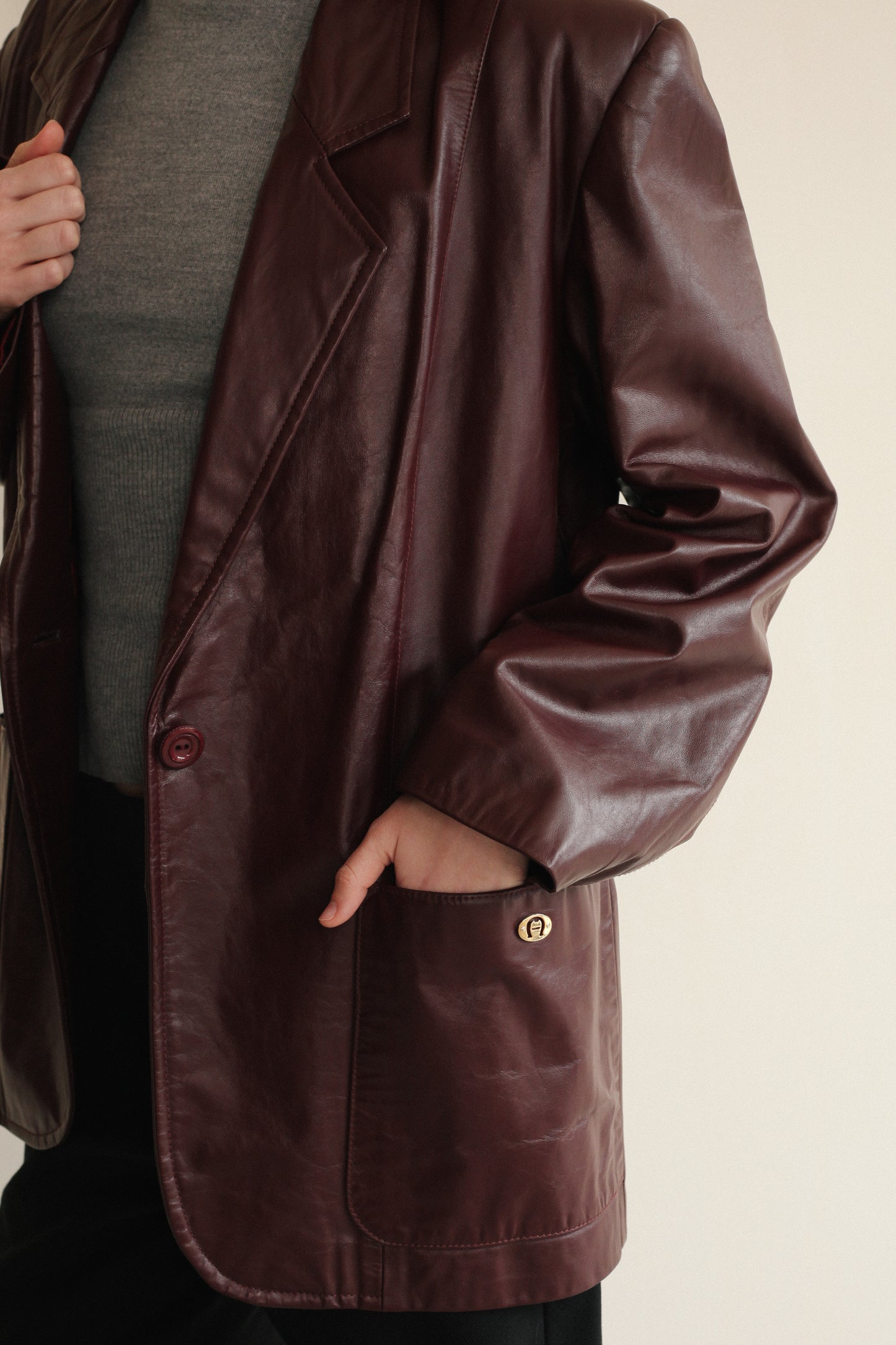 Etienne Agner Oxblood Leather Jacket