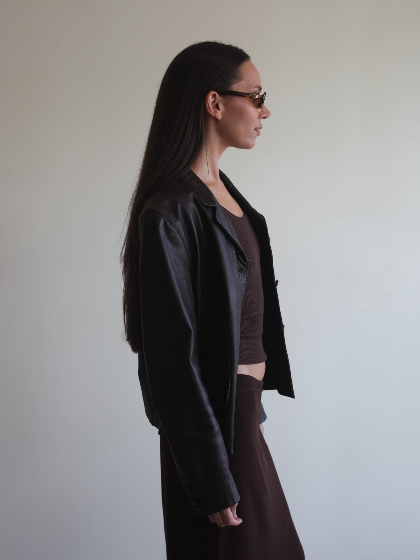 Emanuel Ungaro Chocolate Calf Leather Jacket