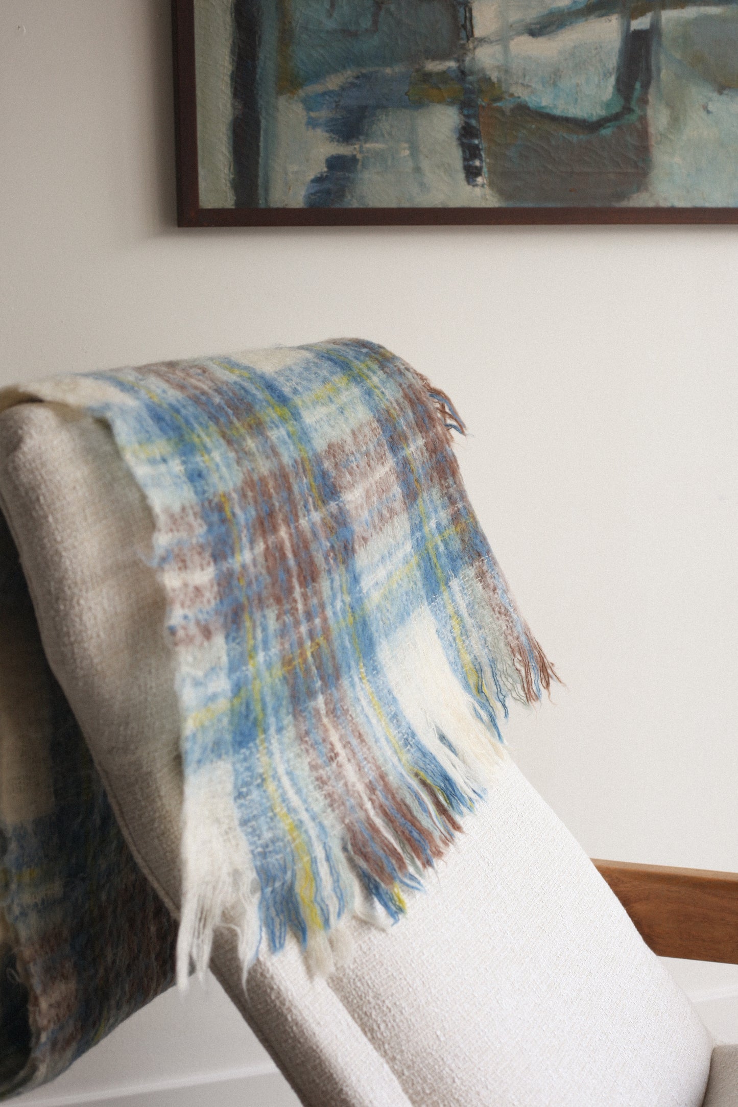 Blue & Green Irish Wool Throw Blanket