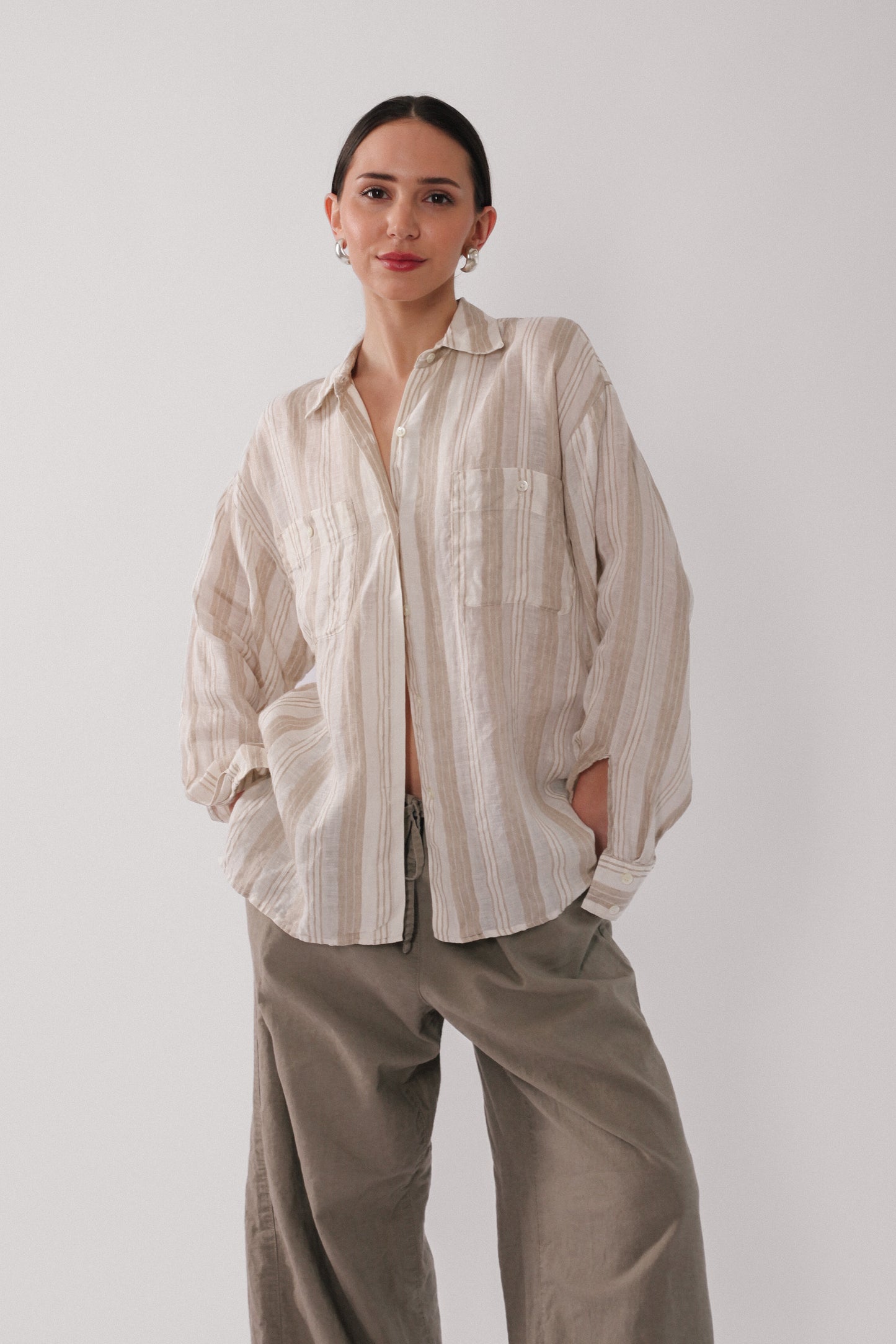 Striped Linen Button Down