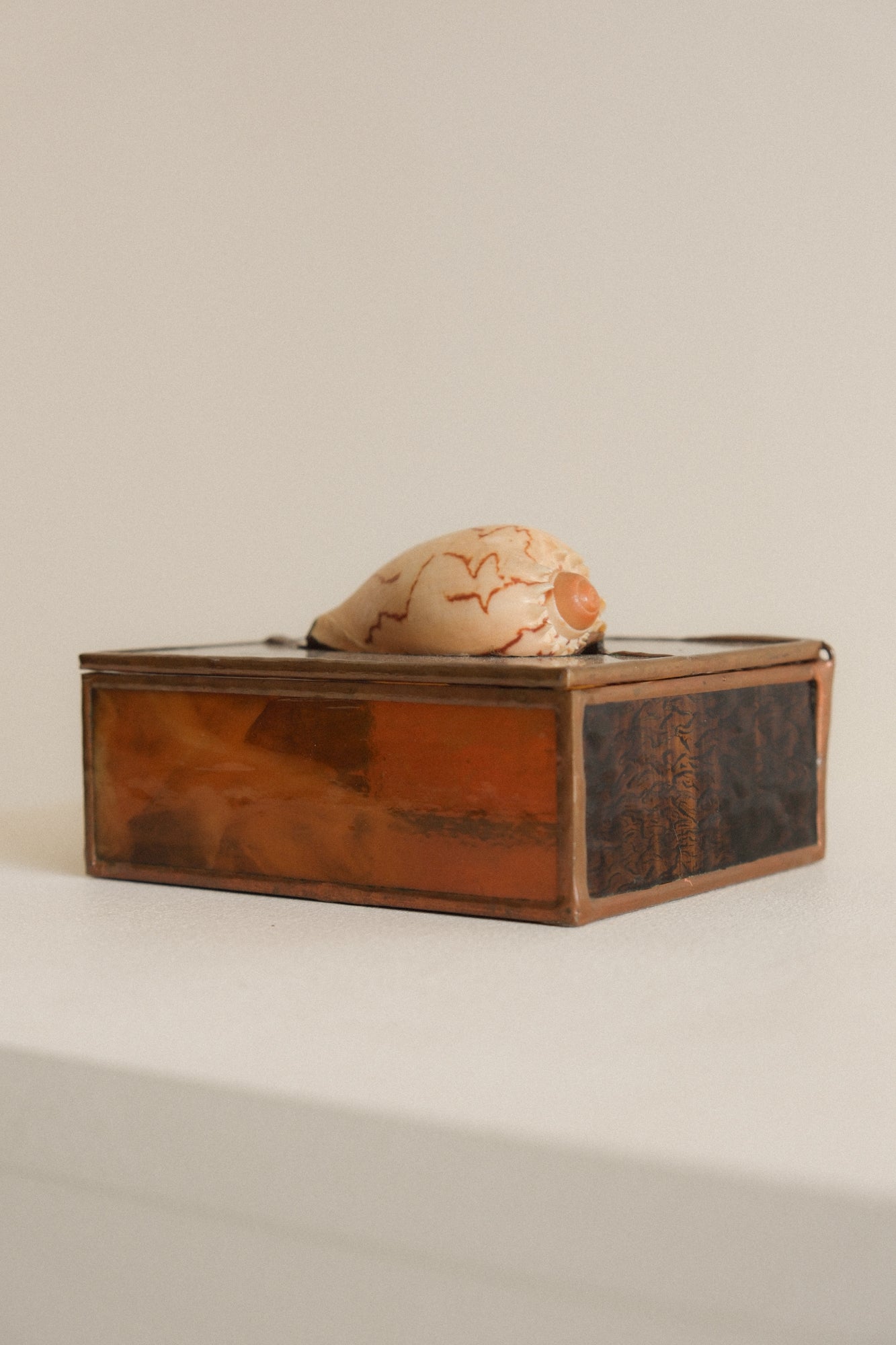 Stained Glass Seashell Jewelry Box