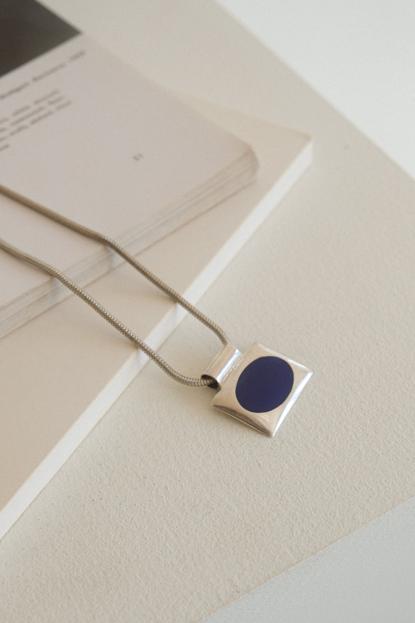 Cobalt Blue Modernist Pendant Necklace