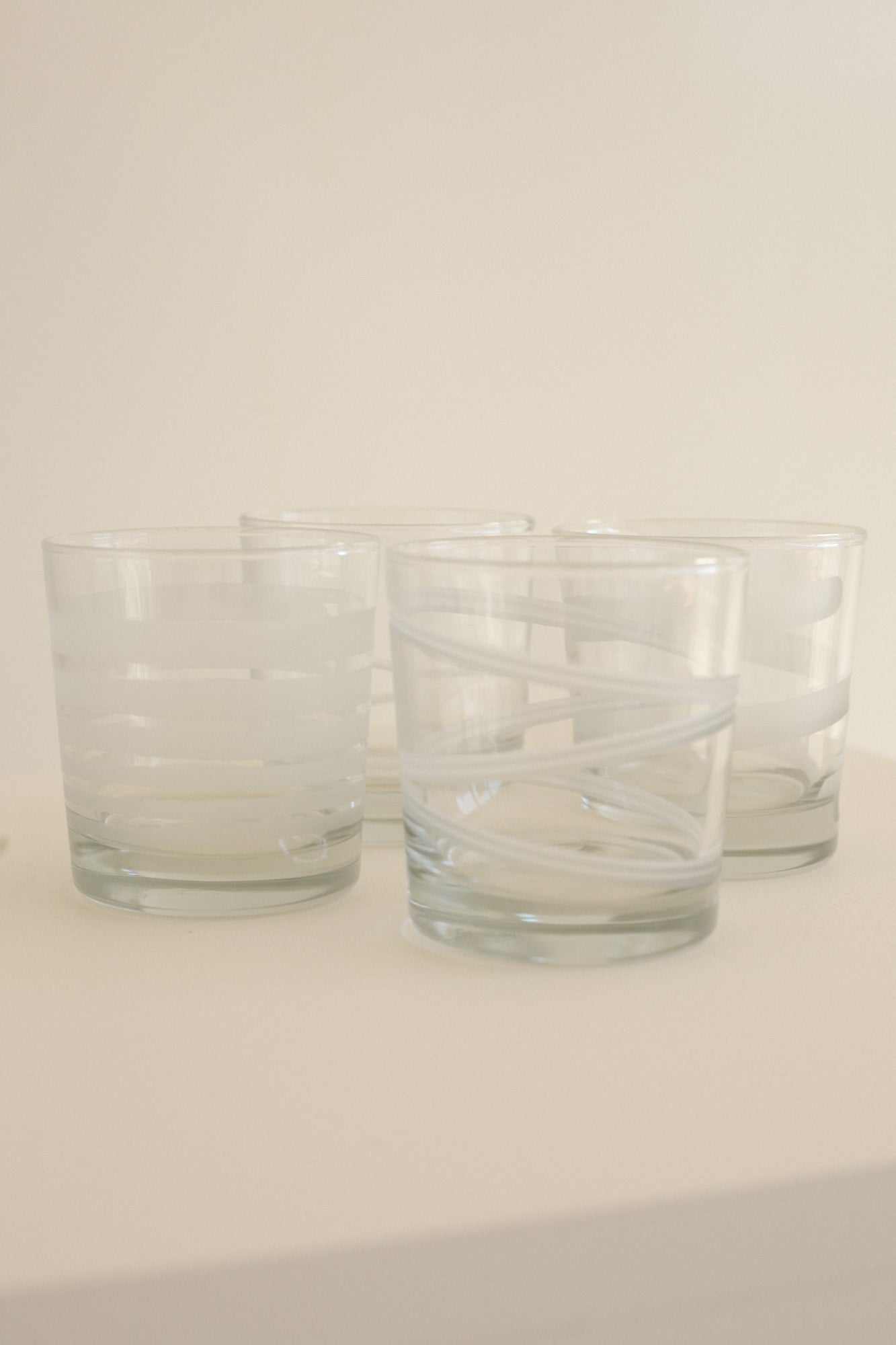 Frosted Swirl Lowball Set