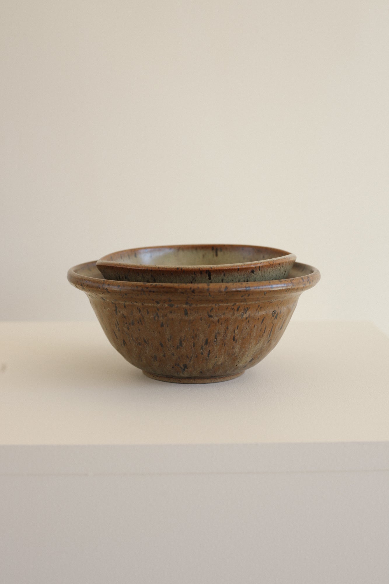 Pair of Hand Thrown Ceramic Mixing Bowls