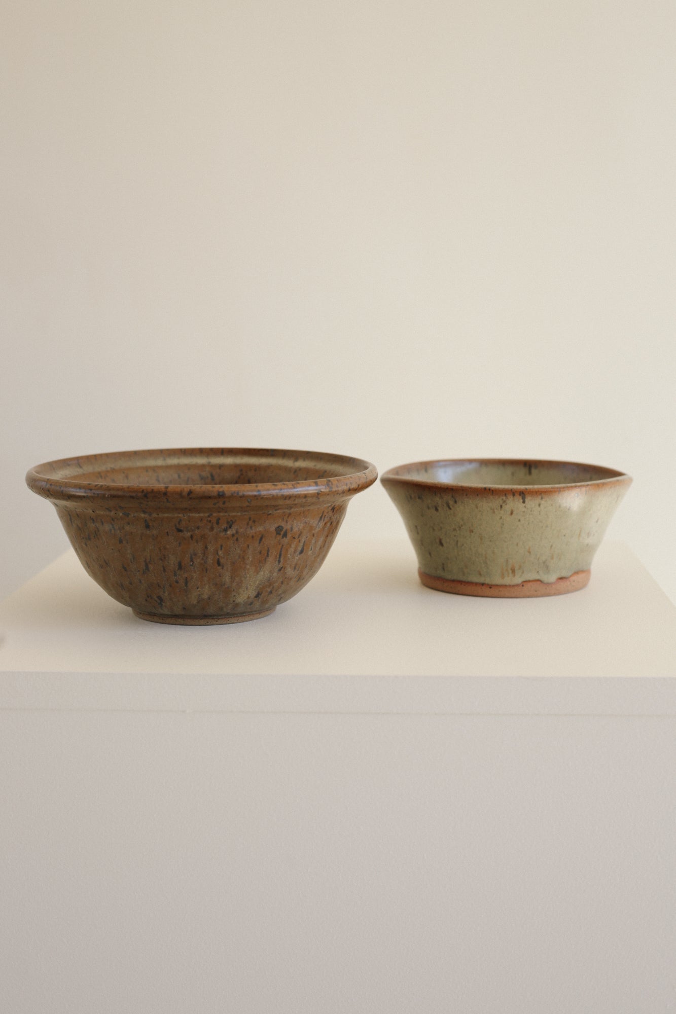 Pair of Hand Thrown Ceramic Mixing Bowls
