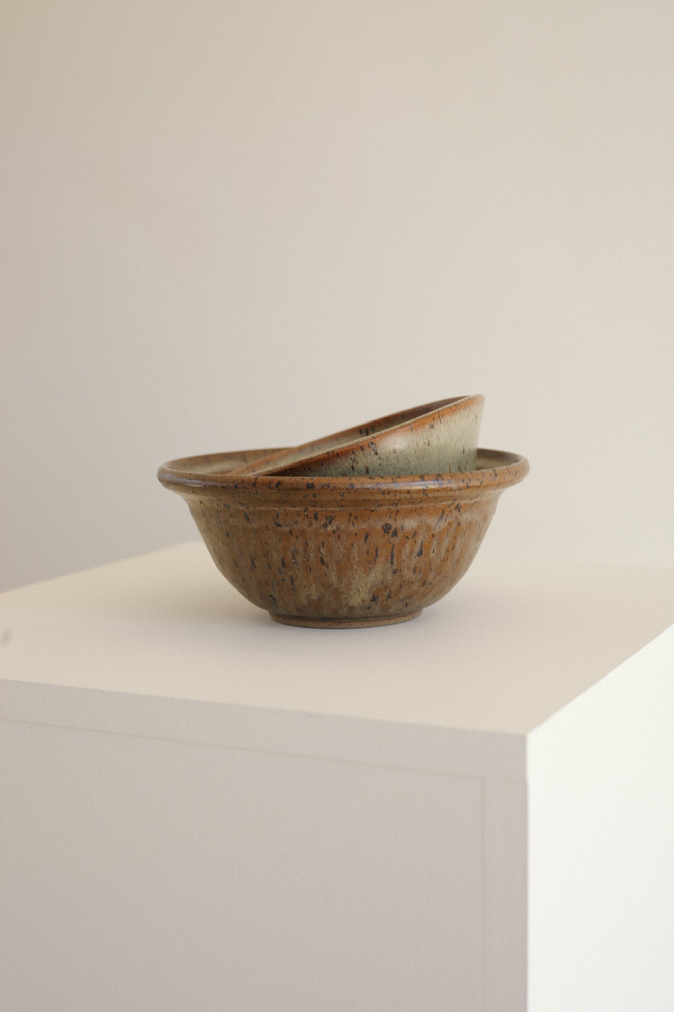 Pair of Hand Thrown Ceramic Mixing Bowls