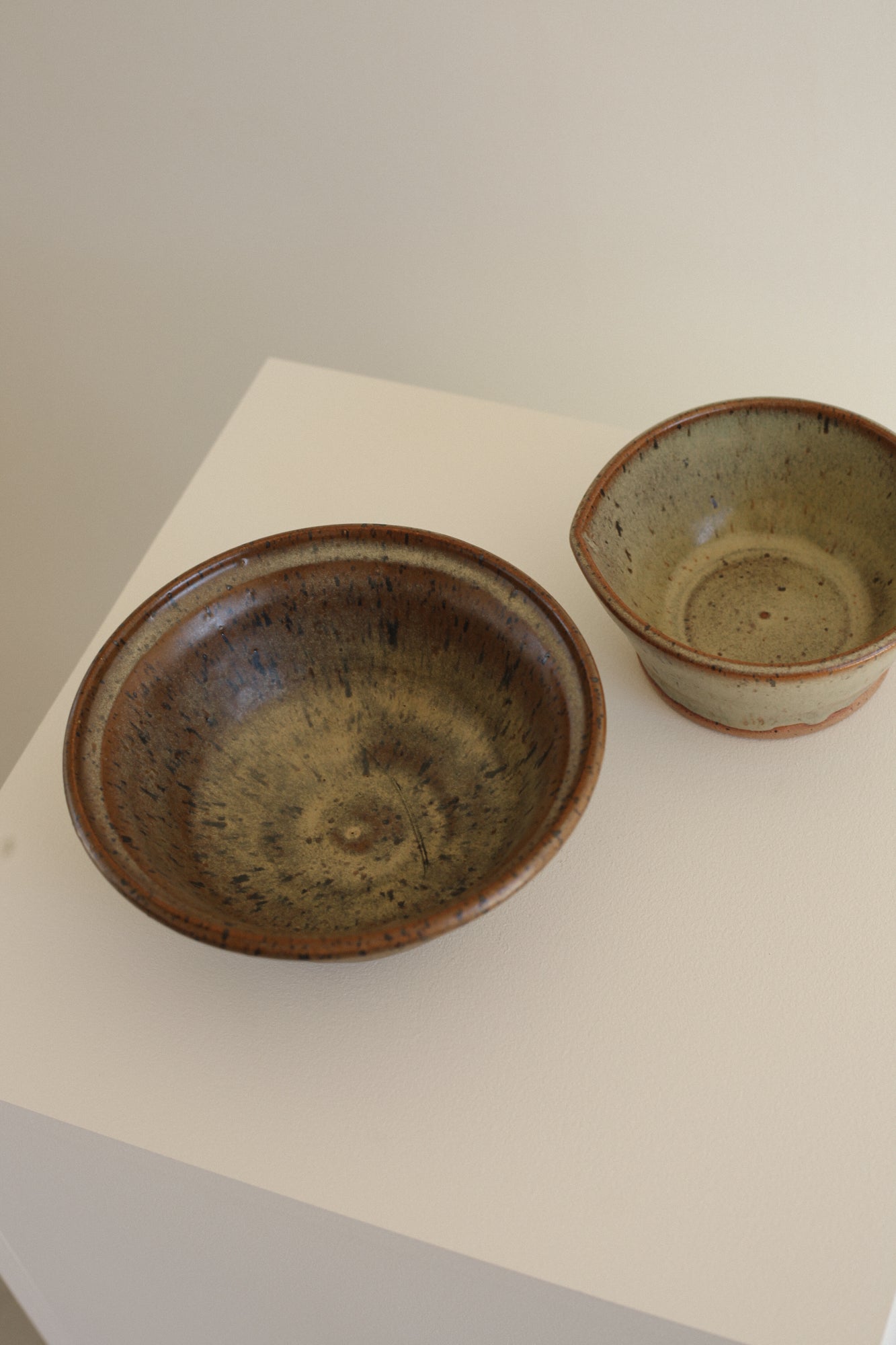 Pair of Hand Thrown Ceramic Mixing Bowls