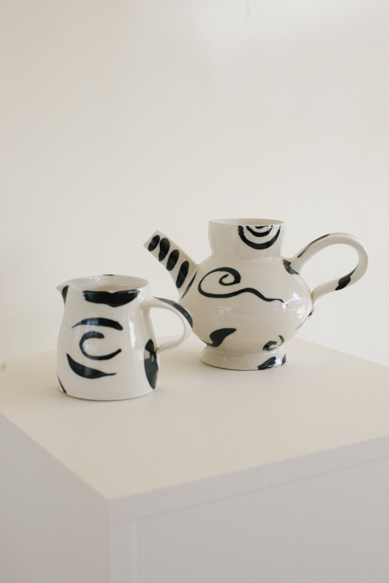 Hand Painted Kettle & Creamer