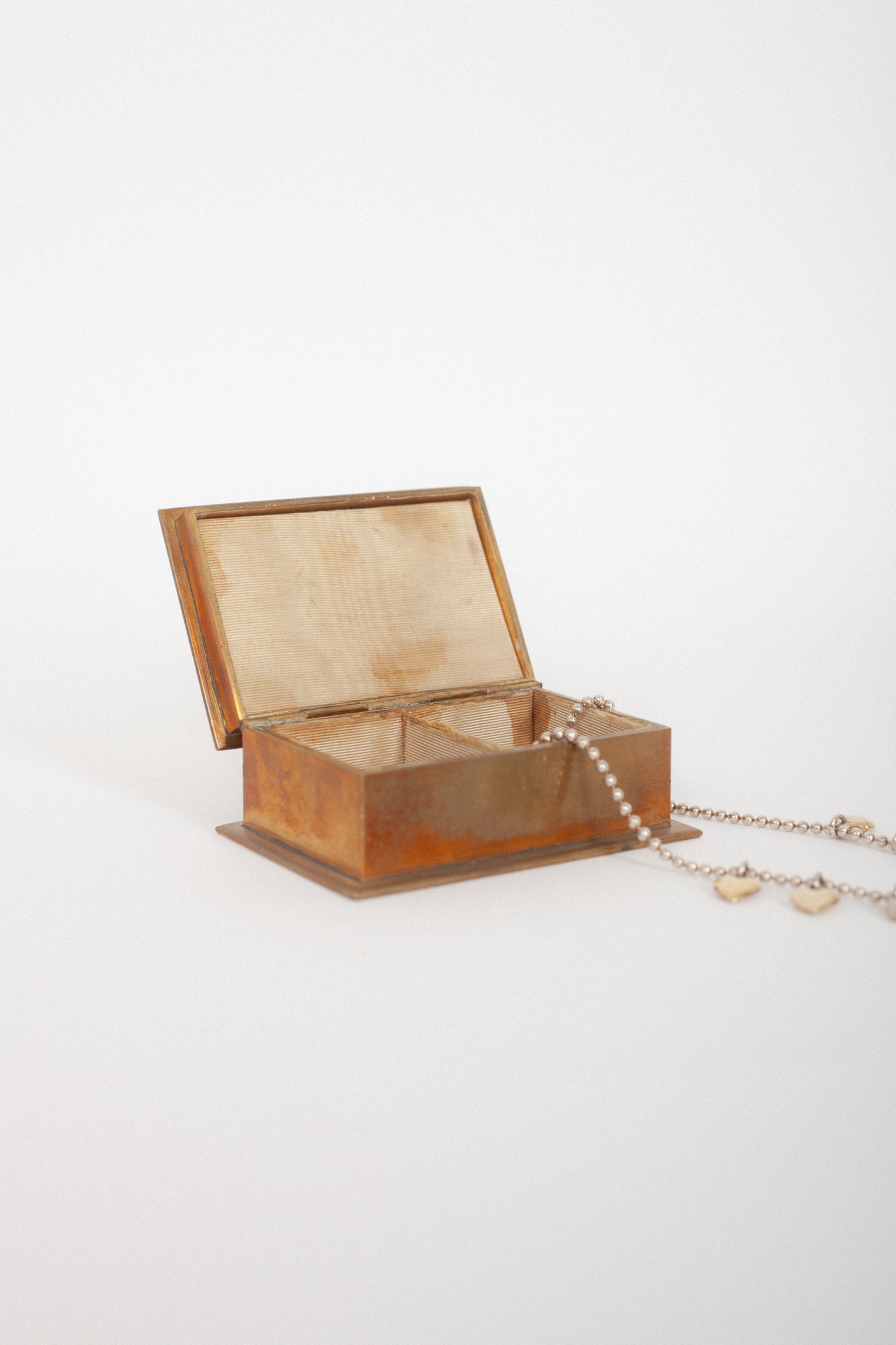 Tiny Brass & Marble Jewelry Box