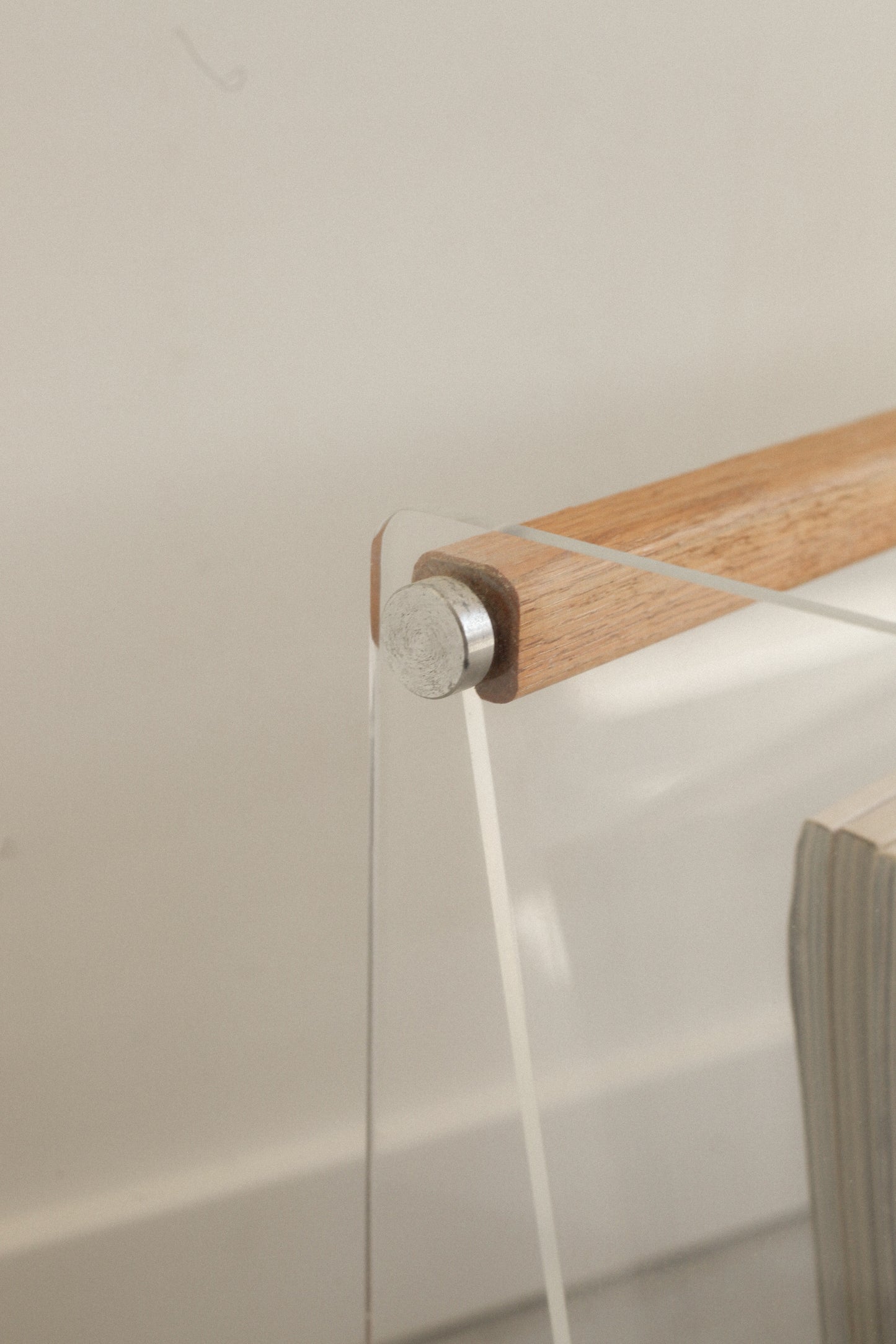 Braeside Studios Lucite & Oak Magazine Rack