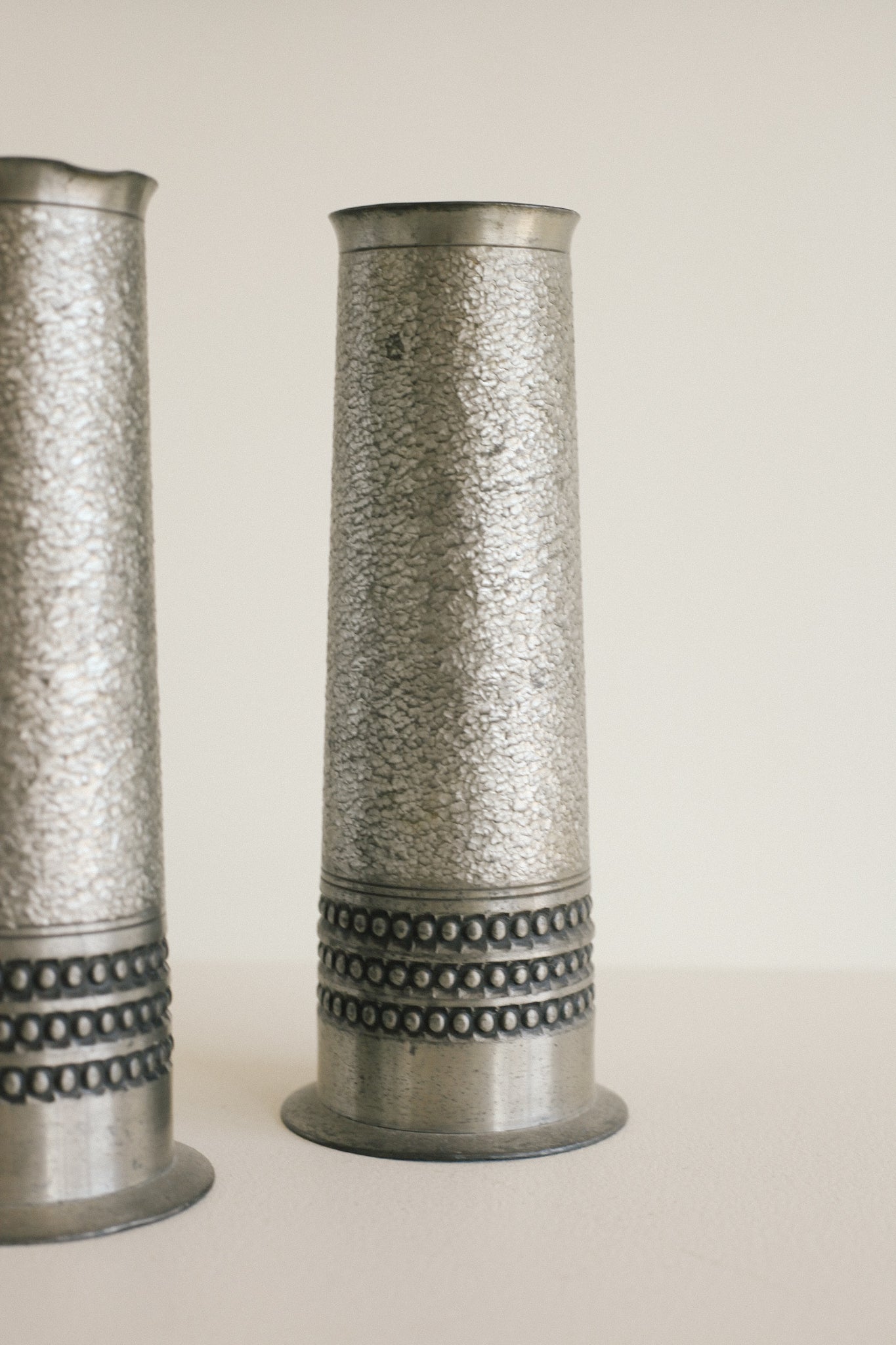 Norwegian Pewter Bud Vases (Pair)