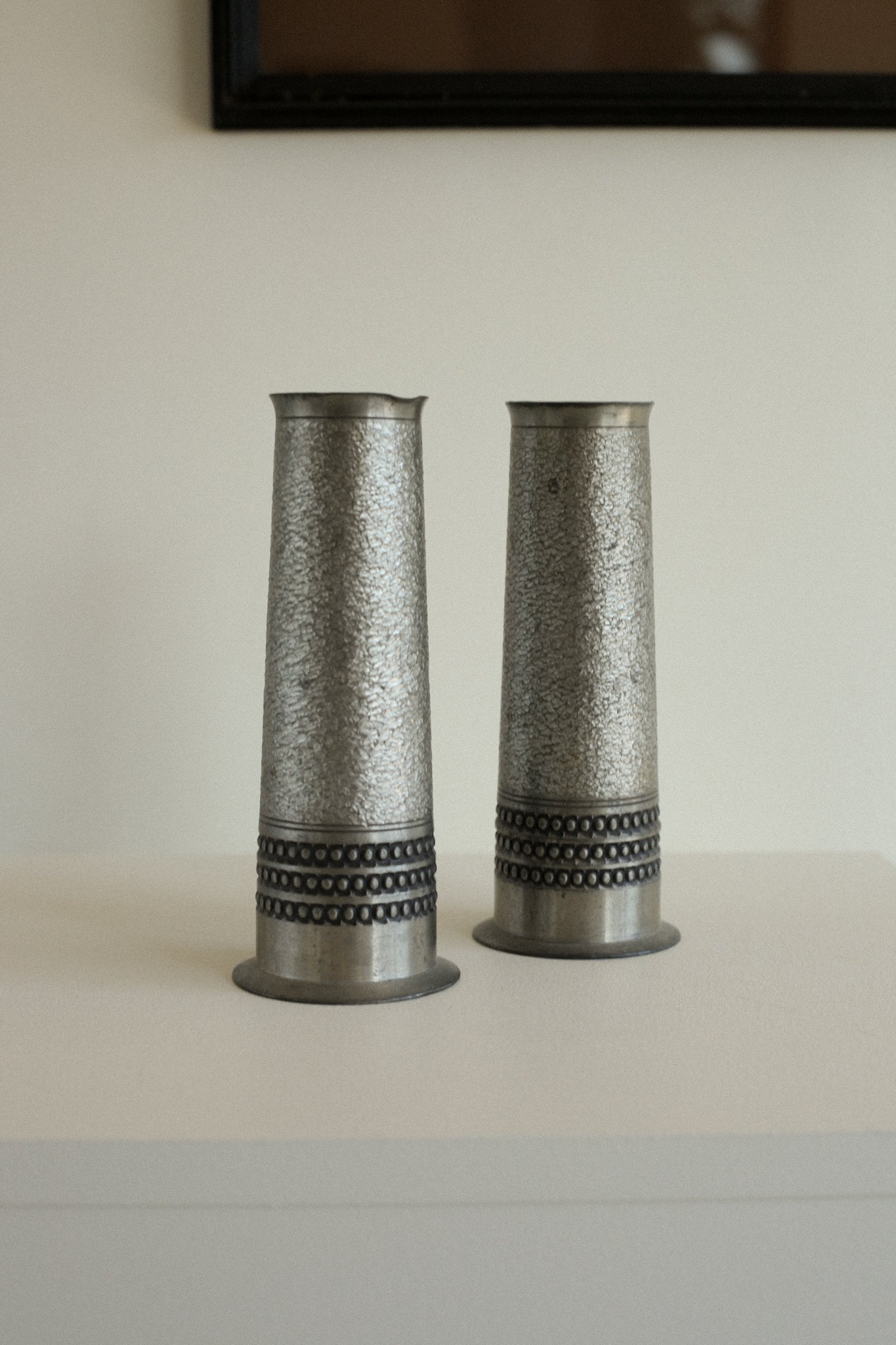 Norwegian Pewter Bud Vases (Pair)