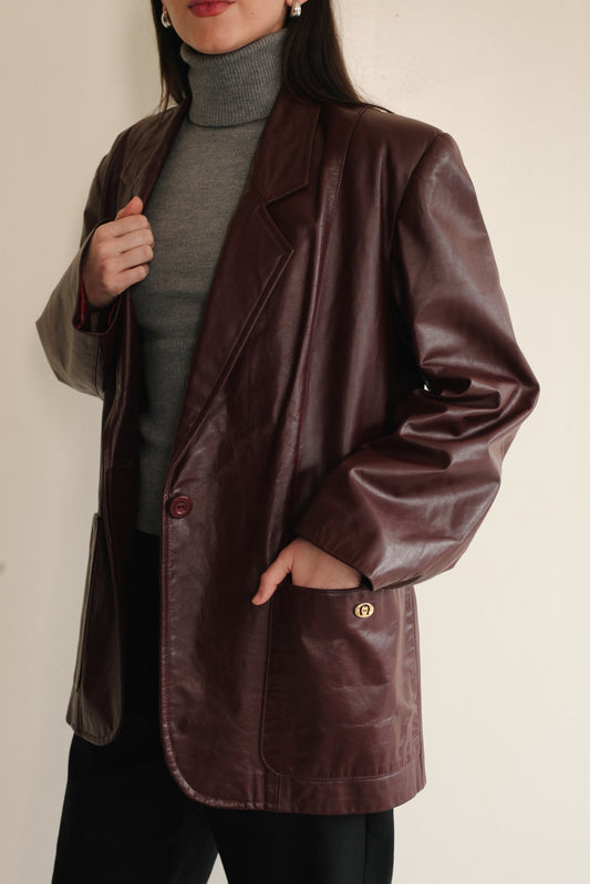 Etienne Agner Oxblood Leather Jacket