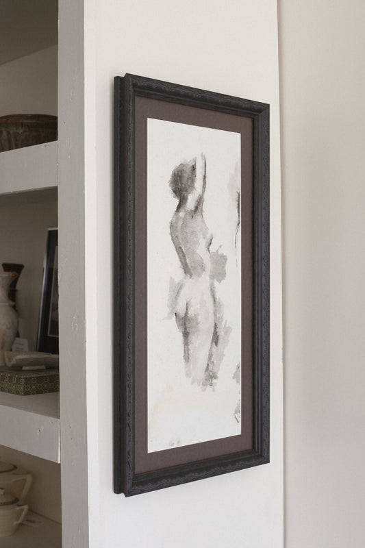 Original Aged Nude Watercolor