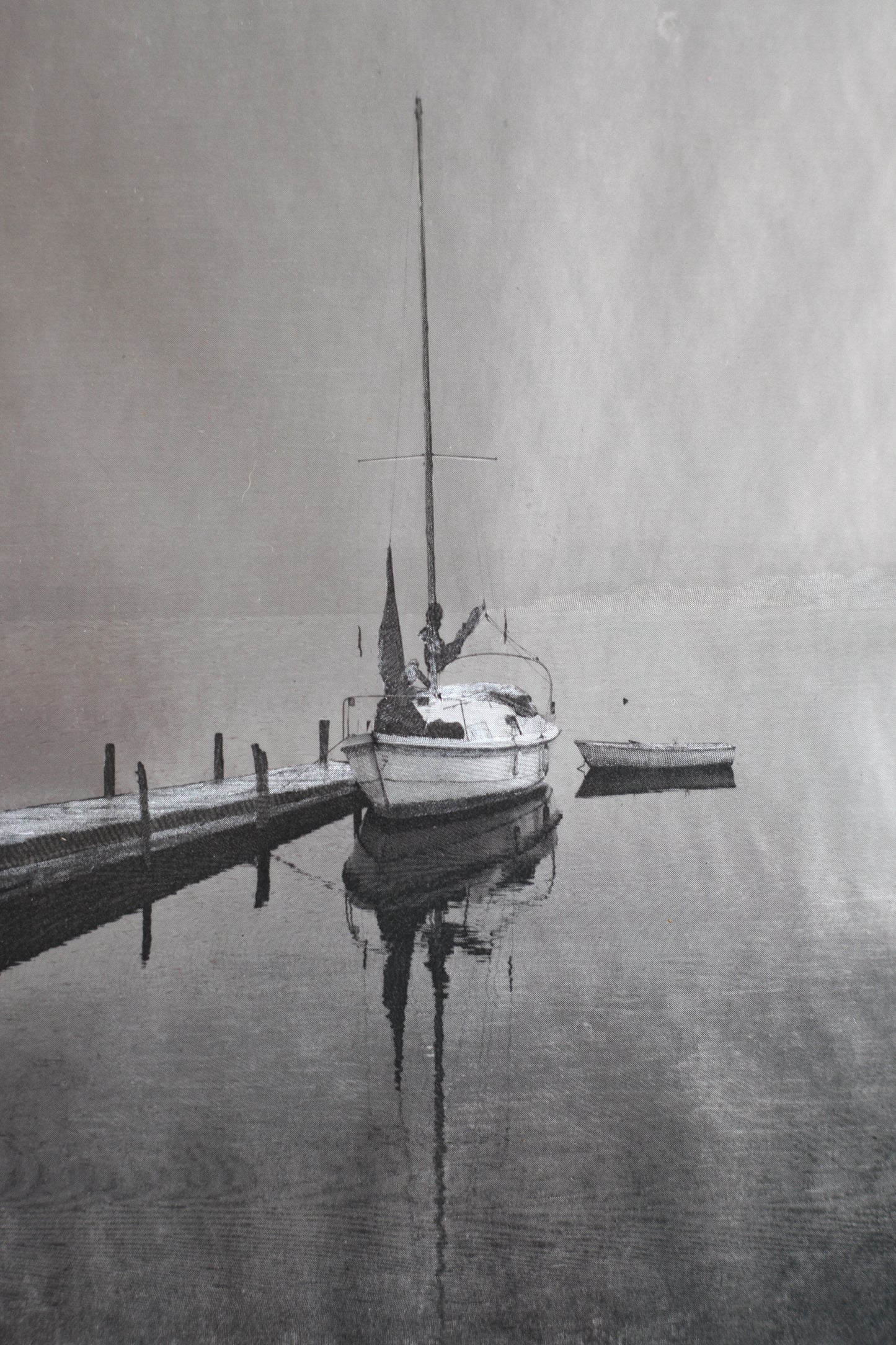 Mixed Media Metallic Sailboat Art