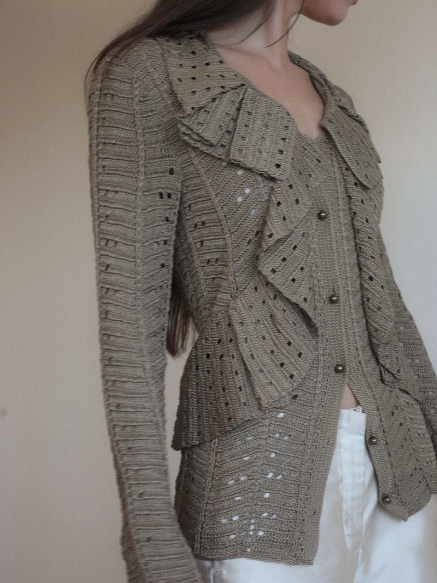 Oscar de la Renta Crochet Cardi