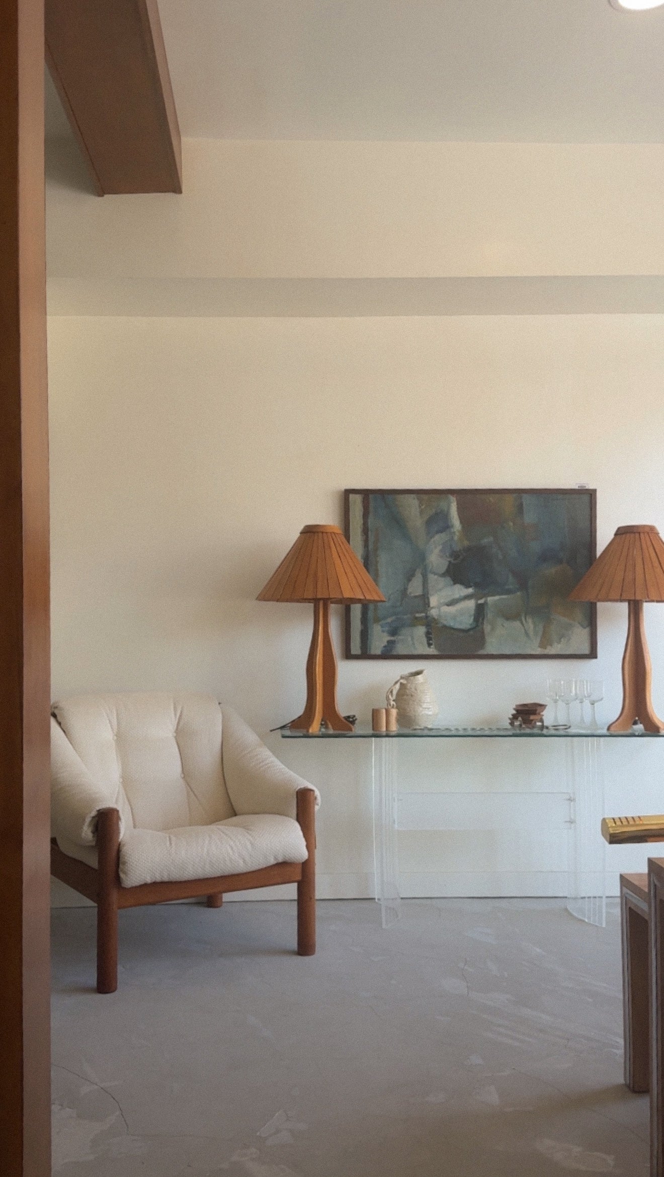 Glass & Lucite Console Table