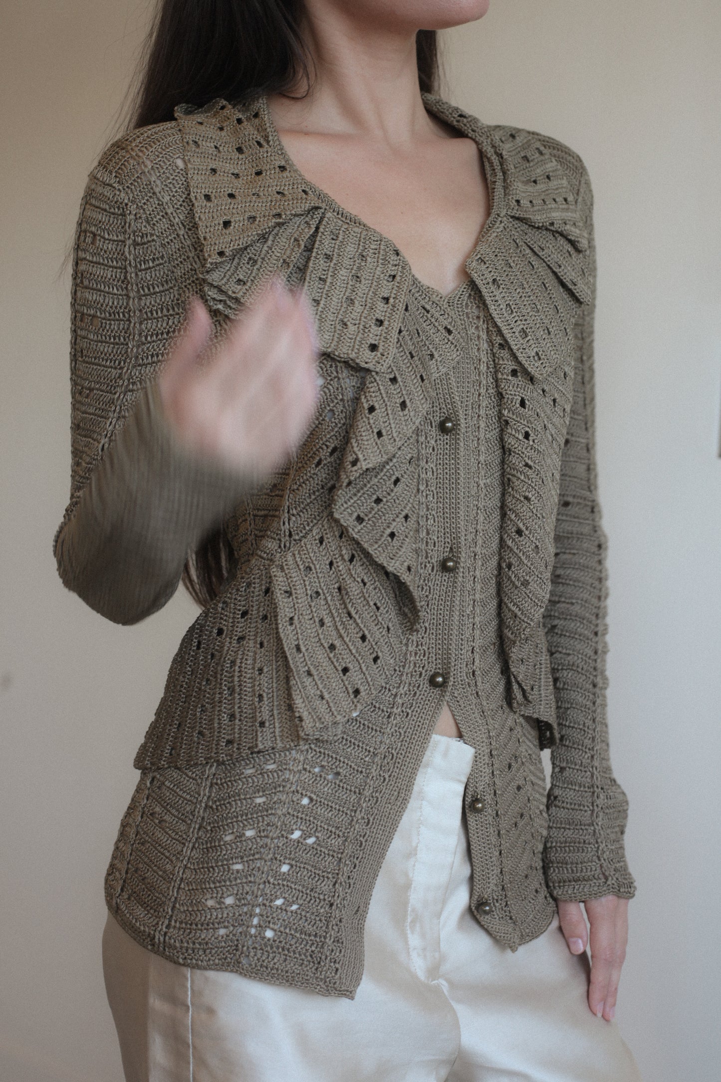 Oscar de la Renta Crochet Cardi