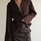 Chocolate Linen Button Down