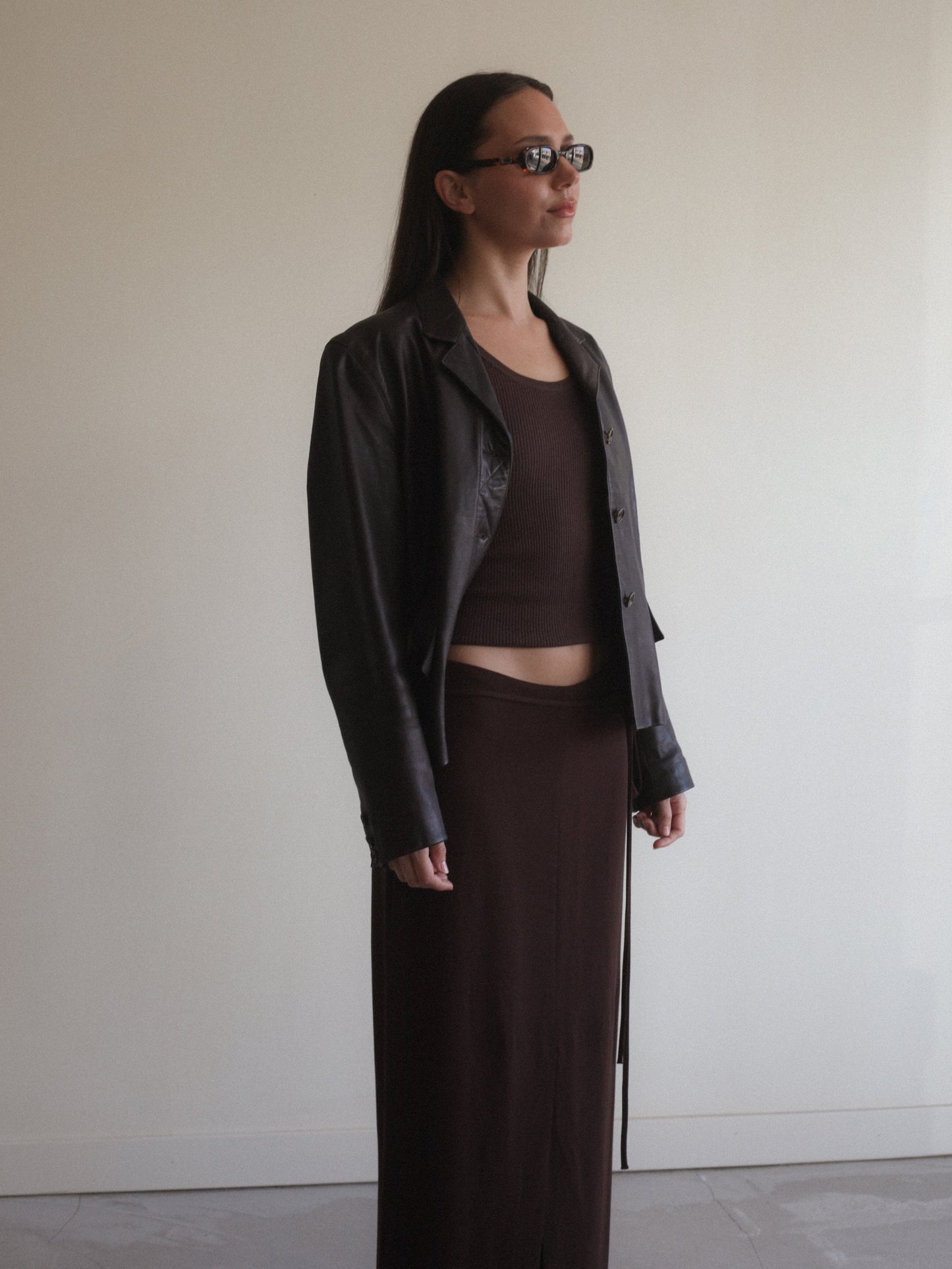 Emanuel Ungaro Chocolate Calf Leather Jacket