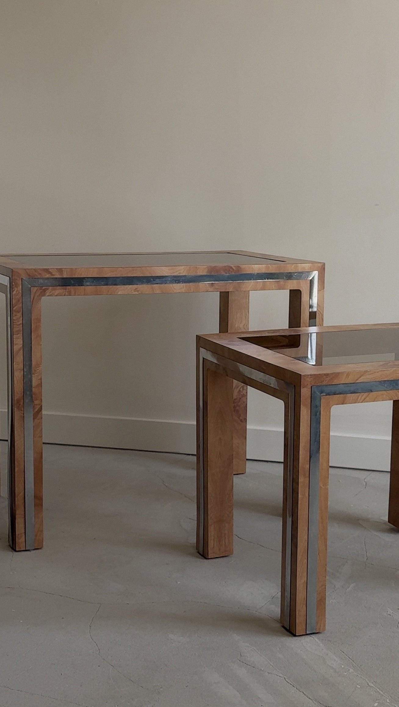 Parson's Burl Laminate Nesting Tables