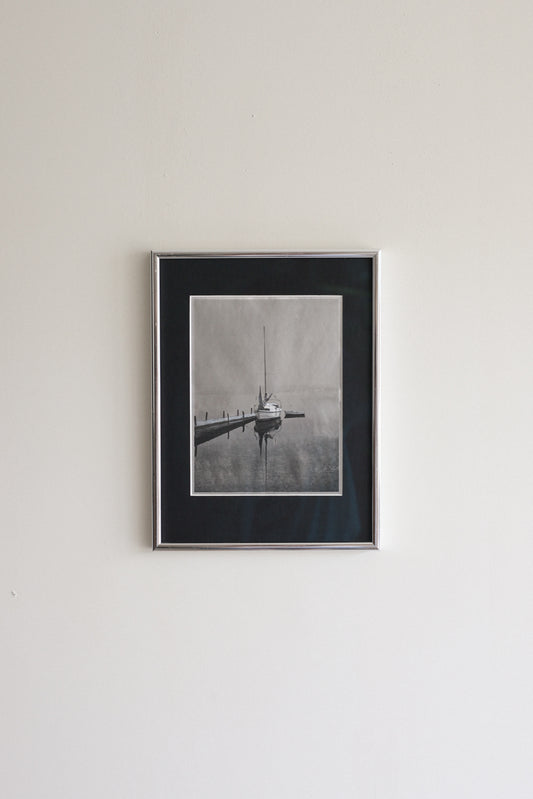 Mixed Media Metallic Sailboat Art