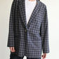 Navy Blue Plaid Blazer