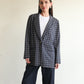 Navy Blue Plaid Blazer