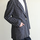 Navy Blue Plaid Blazer