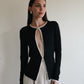Silk Contrast Cardigan