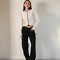 Tuxedo Cropped Blouse