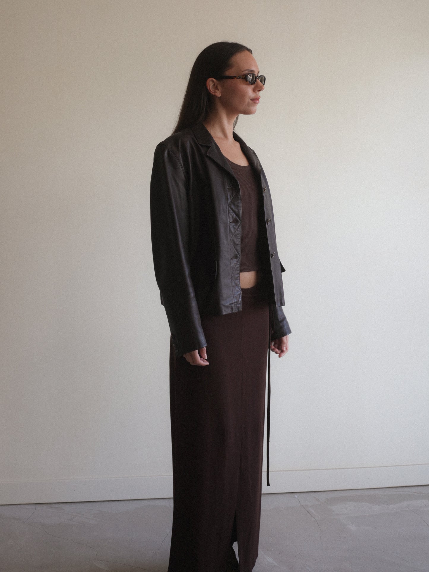 Emanuel Ungaro Chocolate Calf Leather Jacket