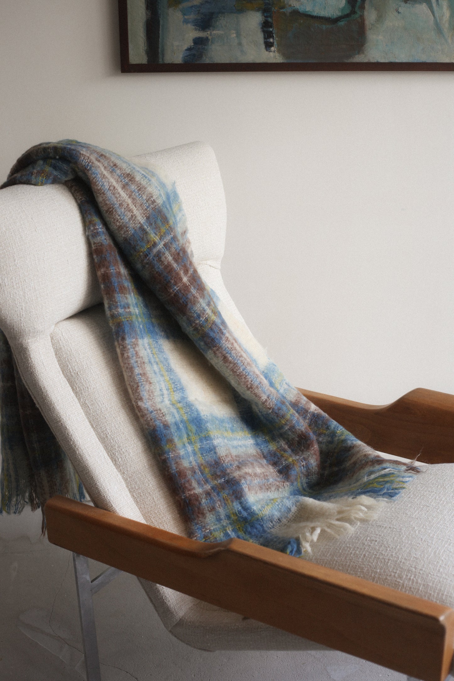 Blue & Green Irish Wool Throw Blanket