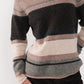 Neutral Stripe Turtleneck Sweater