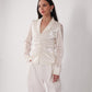 Delaru Ruched Button Blouse