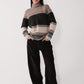 Neutral Stripe Turtleneck Sweater