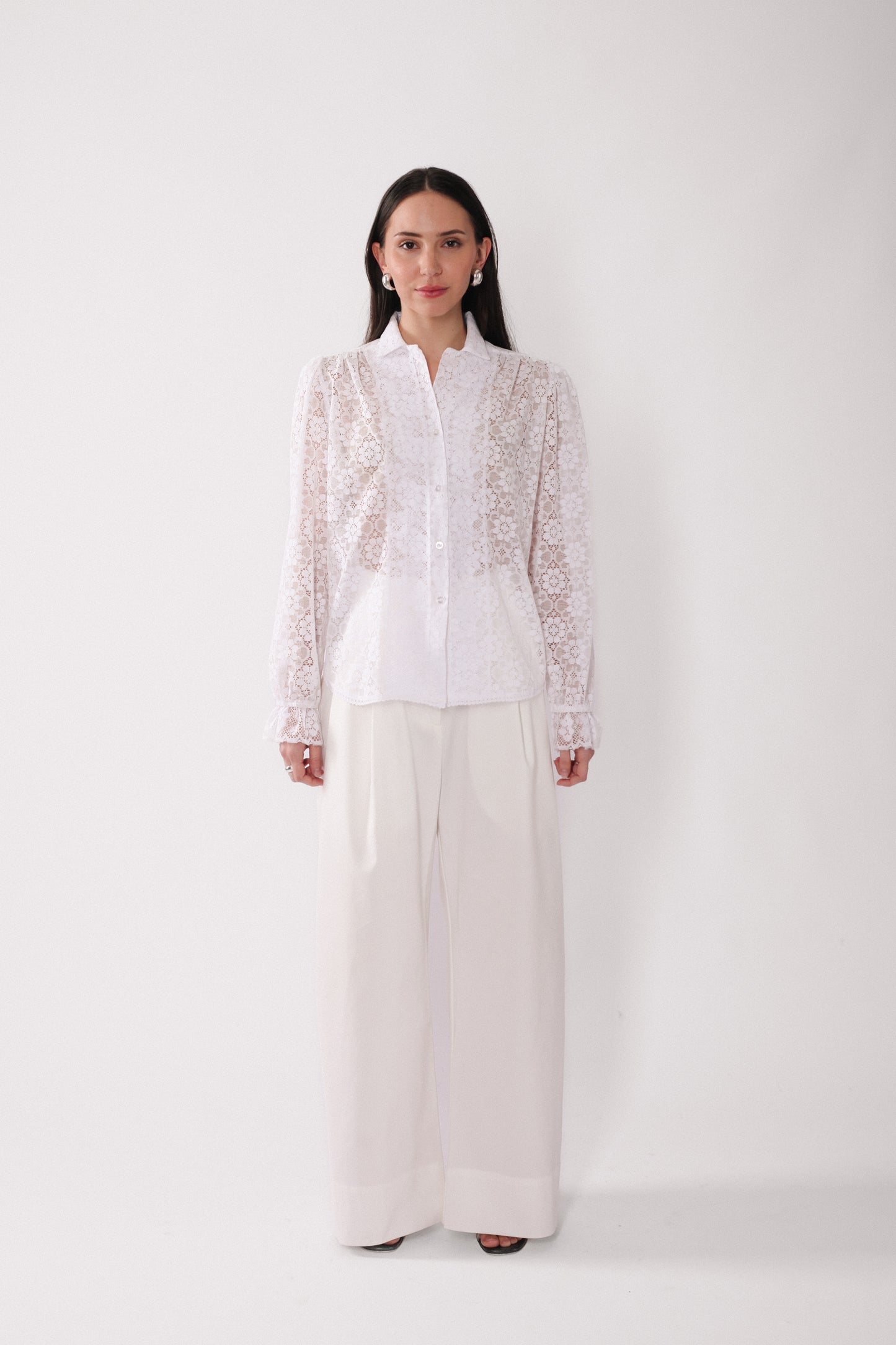 70s Lace Button Down