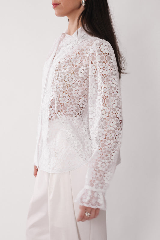 70s Lace Button Down