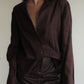 Chocolate Linen Button Down