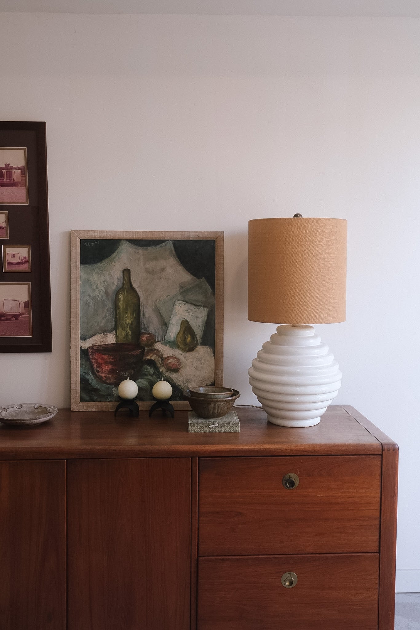 Mid-Century Modern Ceramic Beehive Table Lamp