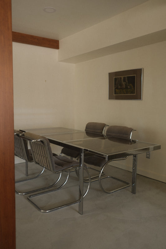 1970's Dining Set in the Manner of Mies Van Der Rohe