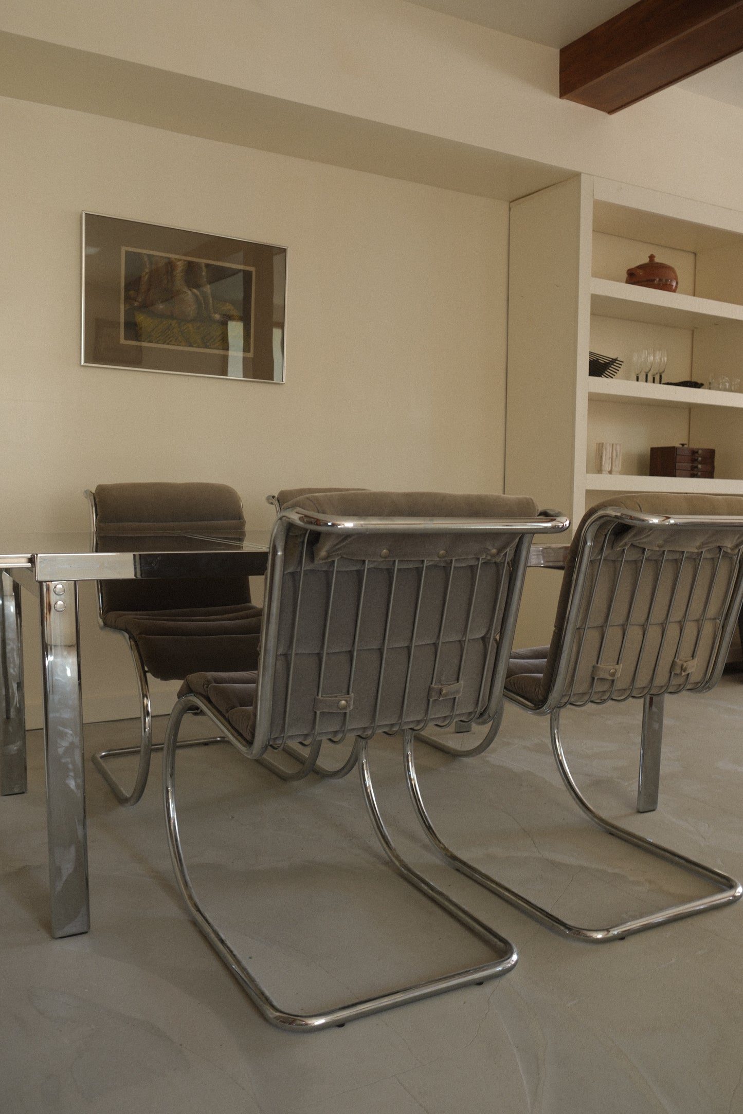 1970's Dining Set in the Manner of Mies Van Der Rohe