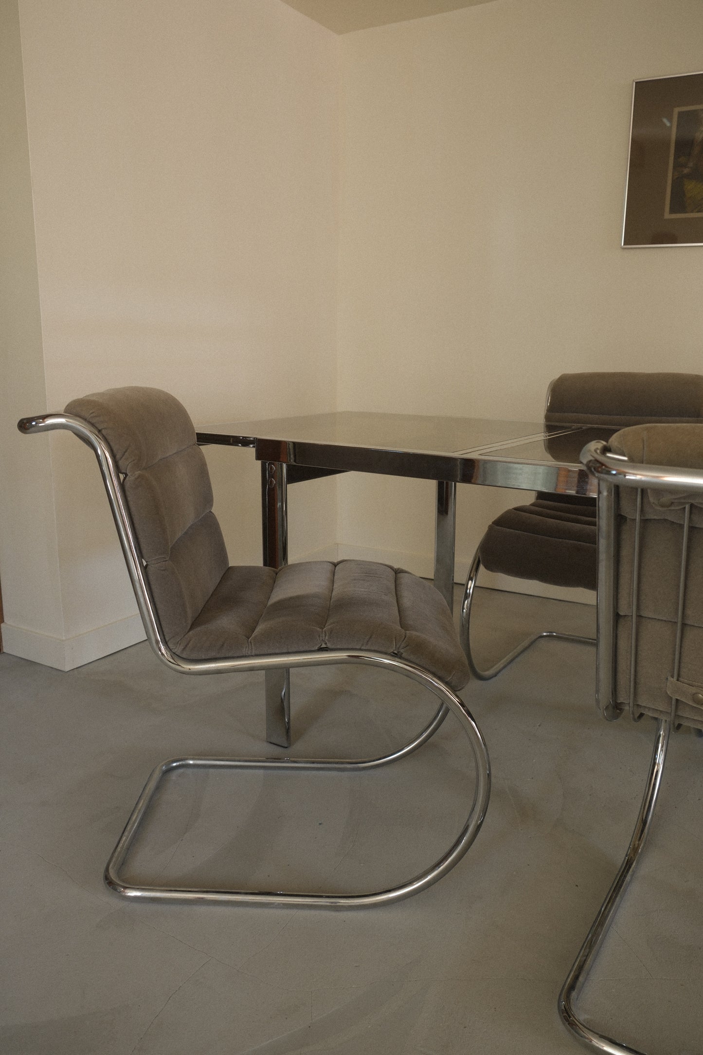 1970's Dining Set in the Manner of Mies Van Der Rohe