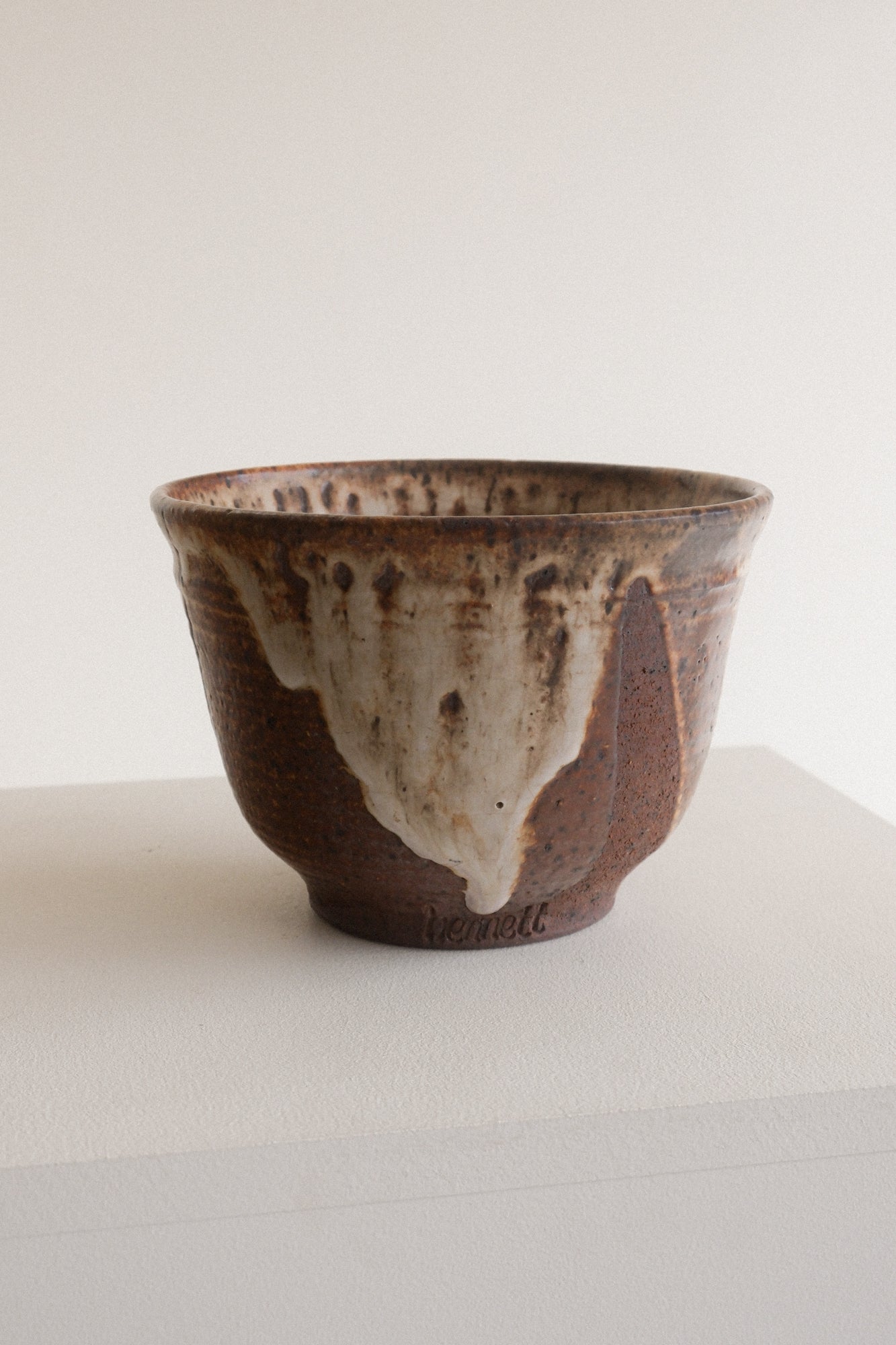 MCM Style Signed Stoneware Vase