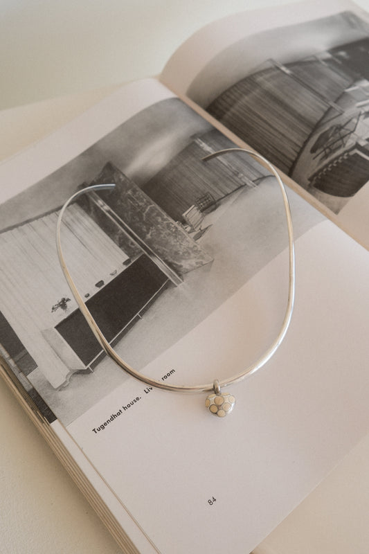 Polka Dot Enamel Heart Collar Necklace