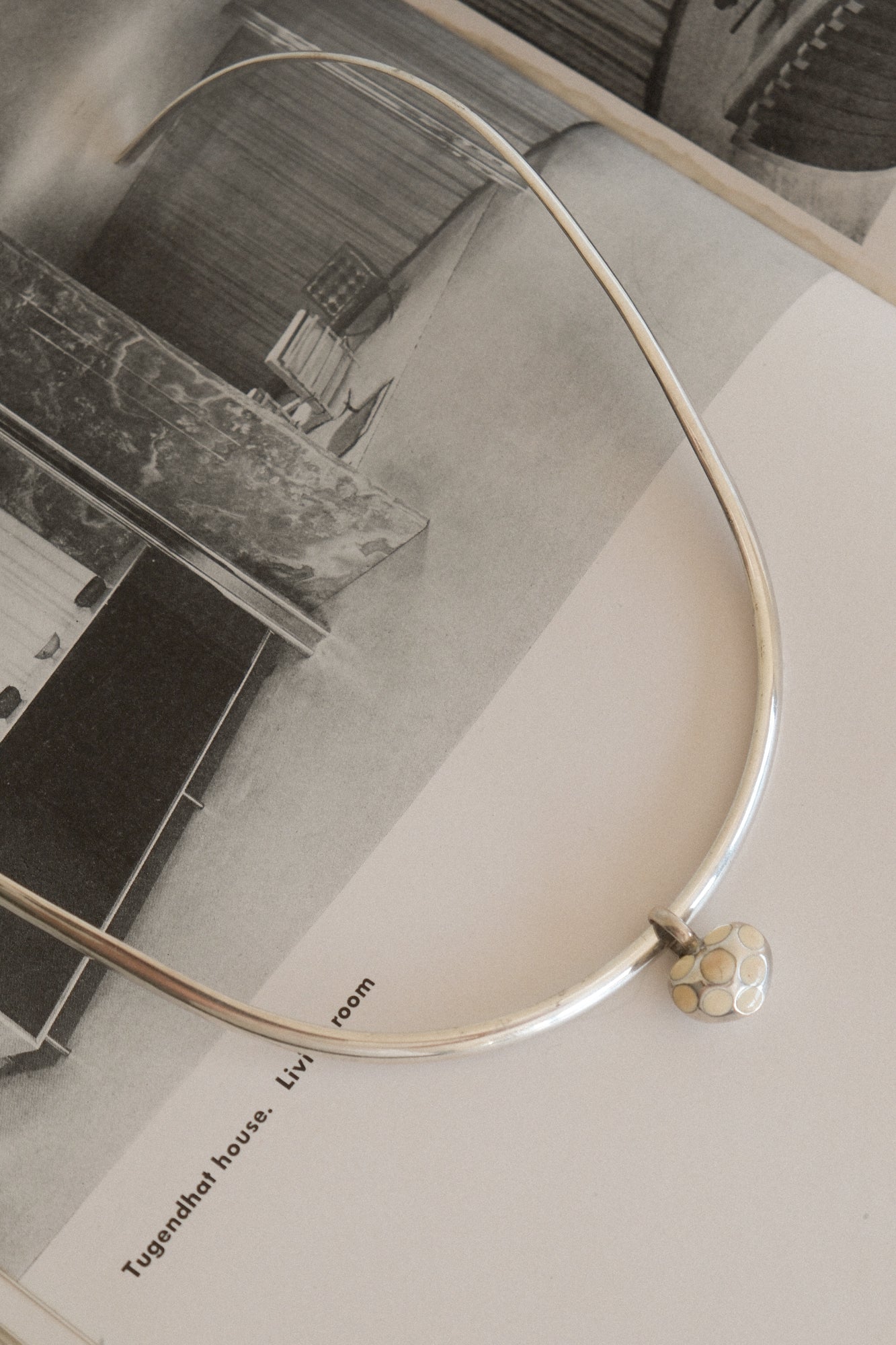 Polka Dot Enamel Heart Collar Necklace