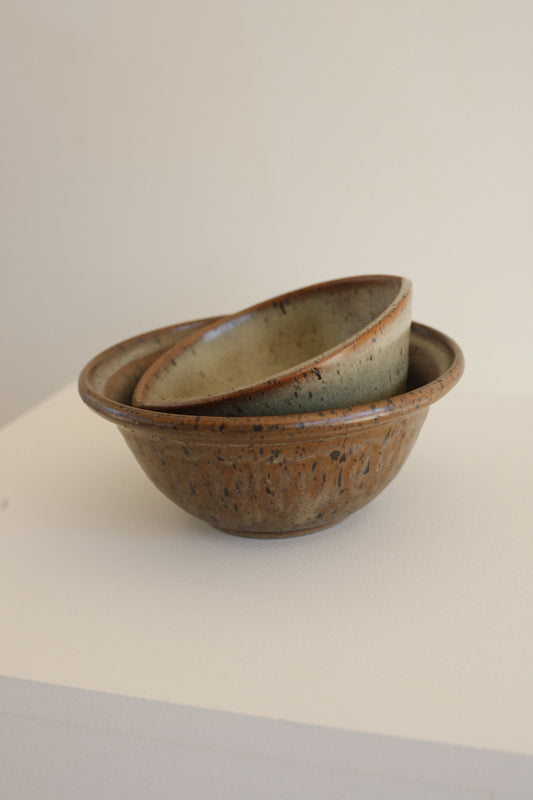 Pair of Hand Thrown Ceramic Mixing Bowls