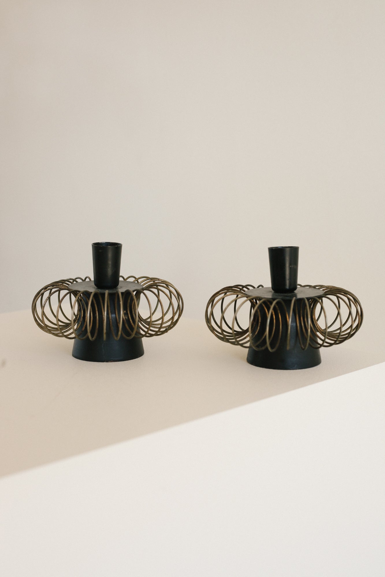 MCM Spiral Taper Candle Holders