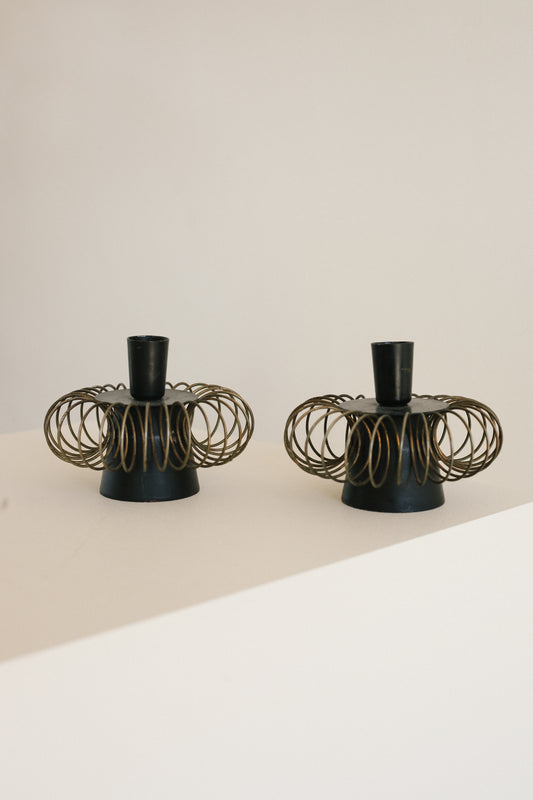 MCM Spiral Taper Candle Holders