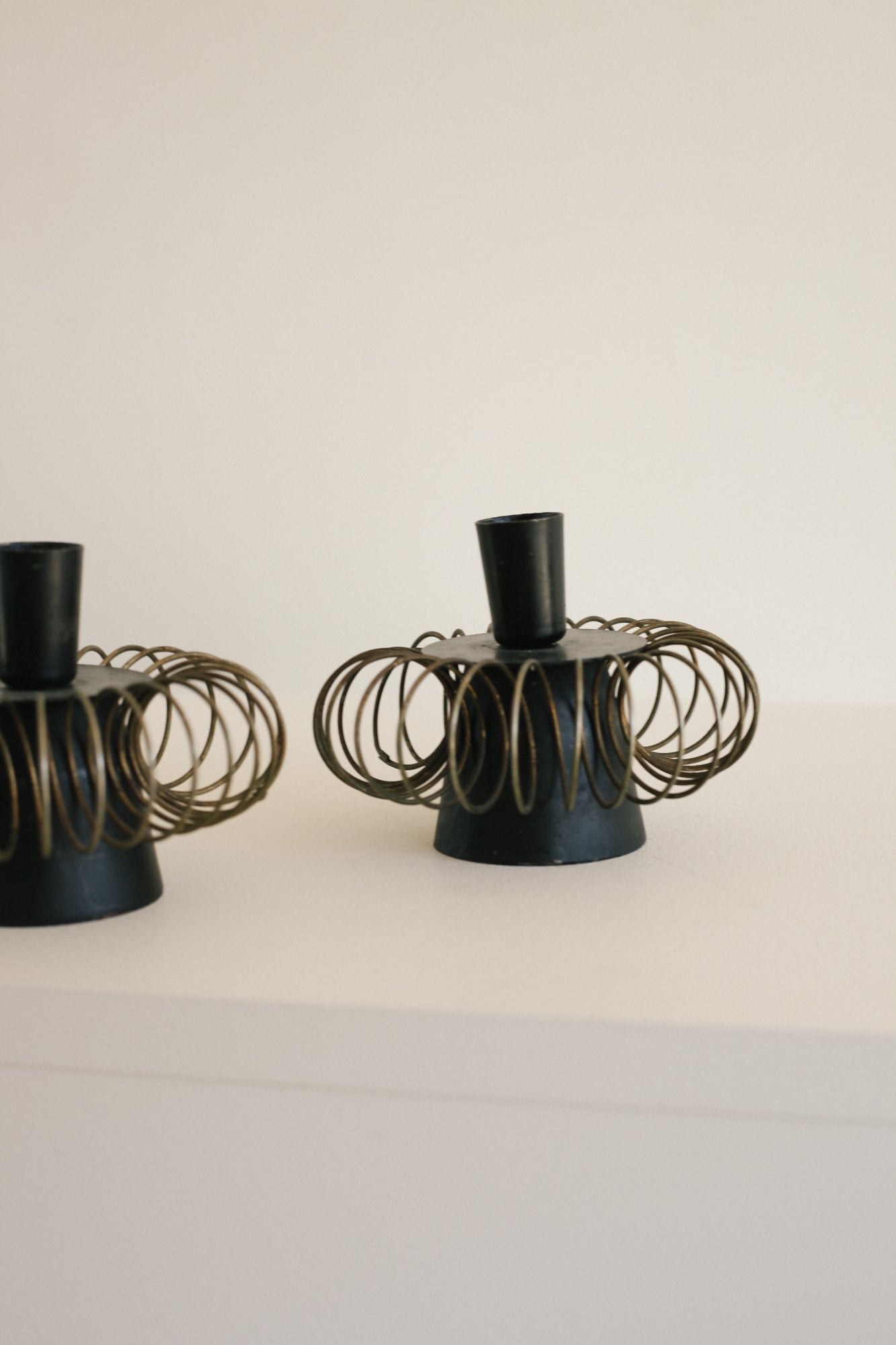 MCM Spiral Taper Candle Holders